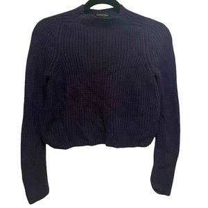 American Apparel mock neck navy blue sweater